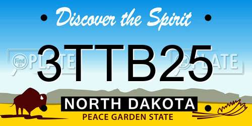 3TTB25 North Dakota License Plate