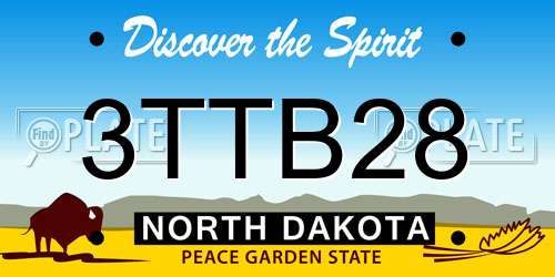 3TTB28 North Dakota License Plate