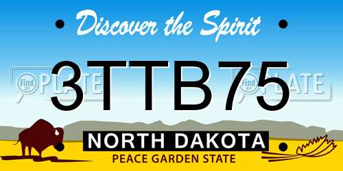 3TTB75 North Dakota License Plate