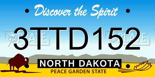 3TTD152 North Dakota License Plate
