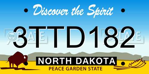 3TTD182 North Dakota License Plate