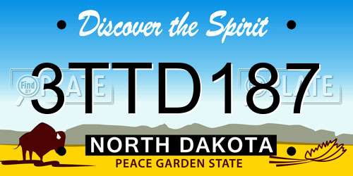 3TTD187 North Dakota License Plate