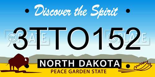 3TTO152 North Dakota License Plate