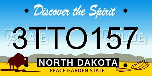 3TTO157 North Dakota License Plate