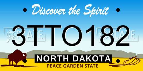 3TTO182 North Dakota License Plate