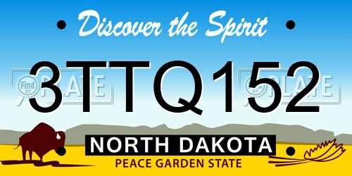 3TTQ152 North Dakota License Plate