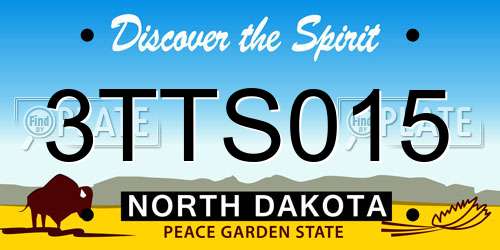 3TTS015 North Dakota License Plate