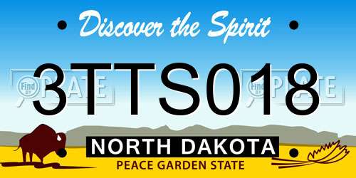 3TTS018 North Dakota License Plate
