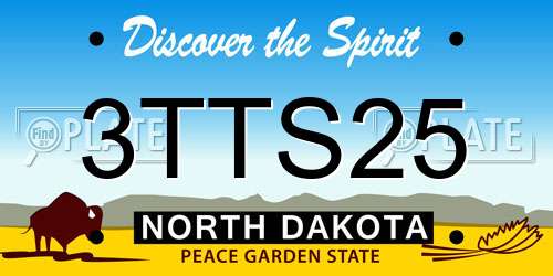 3TTS25 North Dakota License Plate