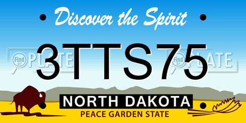 3TTS75 North Dakota License Plate