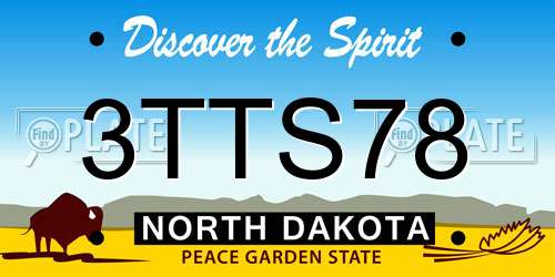 3TTS78 North Dakota License Plate