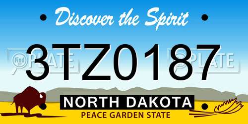 3TZ0187 North Dakota License Plate