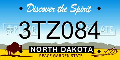 3TZ084 North Dakota License Plate