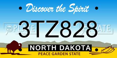 3TZ828 North Dakota License Plate