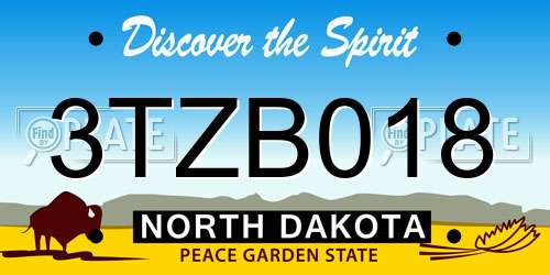 3TZB018 North Dakota License Plate
