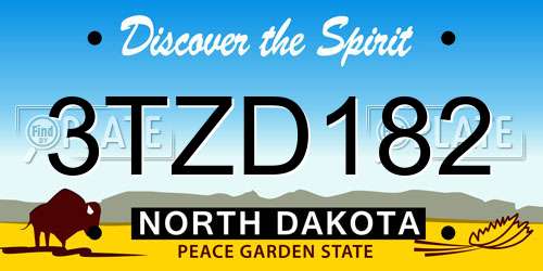 3TZD182 North Dakota License Plate