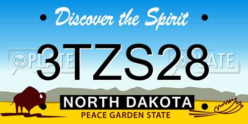 3TZS28 North Dakota License Plate