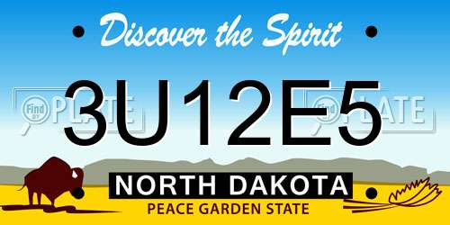 3U12E5 North Dakota License Plate