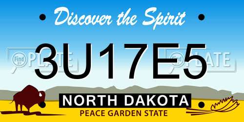 3U17E5 North Dakota License Plate