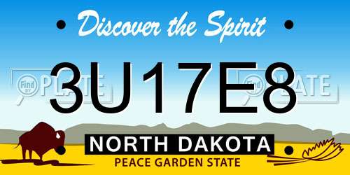 3U17E8 North Dakota License Plate