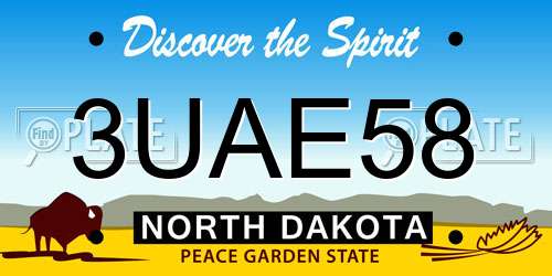 3UAE58 North Dakota License Plate