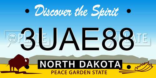 3UAE88 North Dakota License Plate