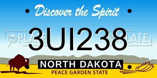 3UI238 North Dakota License Plate