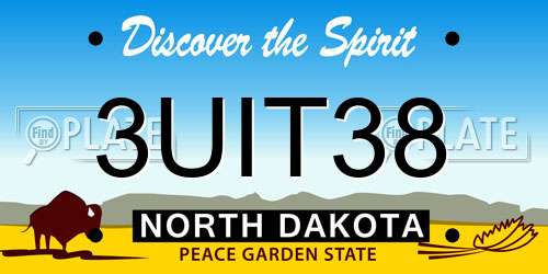 3UIT38 North Dakota License Plate