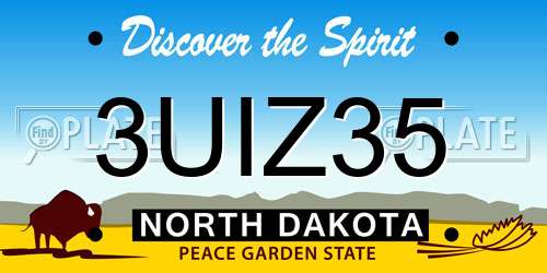 3UIZ35 North Dakota License Plate