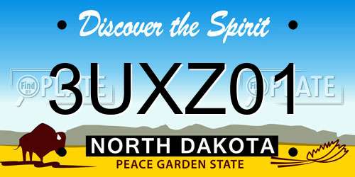 3UXZ01 North Dakota License Plate