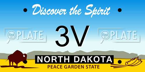 3V North Dakota License Plate