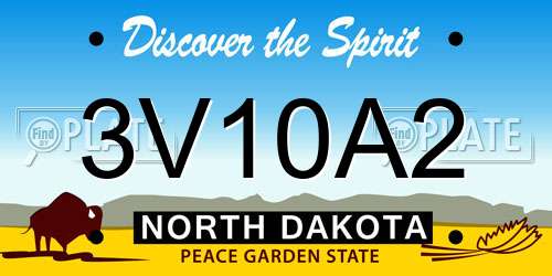 3V10A2 North Dakota License Plate