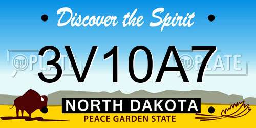 3V10A7 North Dakota License Plate