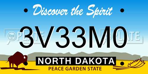 3V33M0 North Dakota License Plate