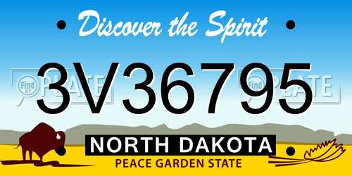 3V36795 North Dakota License Plate