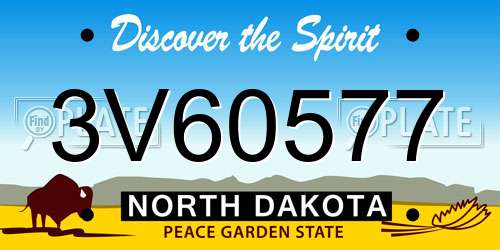 3V60577 North Dakota License Plate