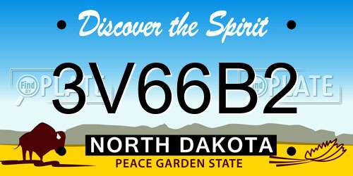 3V66B2 North Dakota License Plate