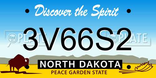 3V66S2 North Dakota License Plate