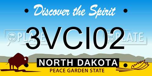 3VCI02 North Dakota License Plate
