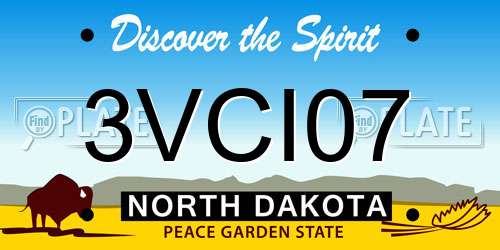 3VCI07 North Dakota License Plate