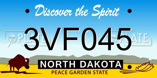 3VF045 North Dakota License Plate