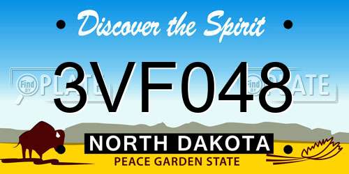 3VF048 North Dakota License Plate