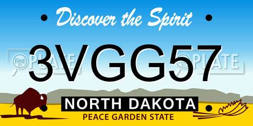 3VGG57 North Dakota License Plate
