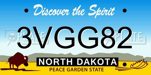 3VGG82 North Dakota License Plate