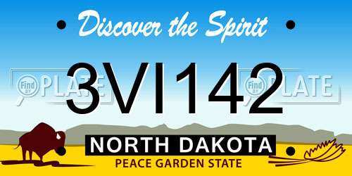3VI142 North Dakota License Plate
