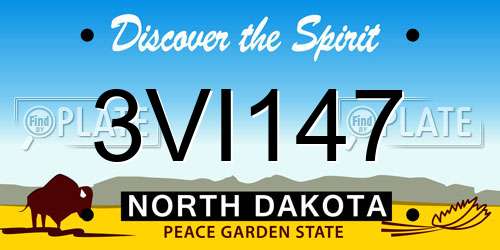 3VI147 North Dakota License Plate