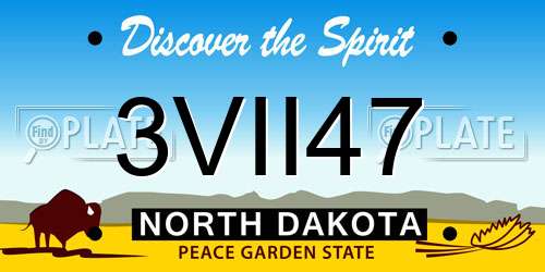 3VII47 North Dakota License Plate