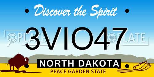 3VIO47 North Dakota License Plate