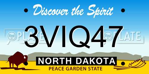 3VIQ47 North Dakota License Plate