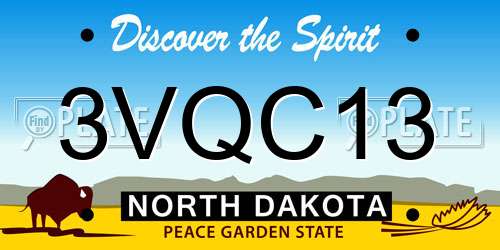 3VQC13 North Dakota License Plate